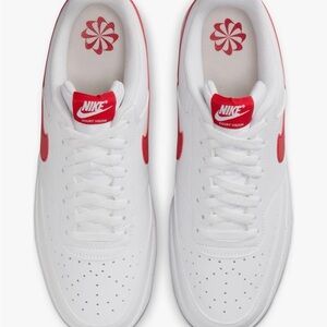 Nike Court Vision White and Red Shoes